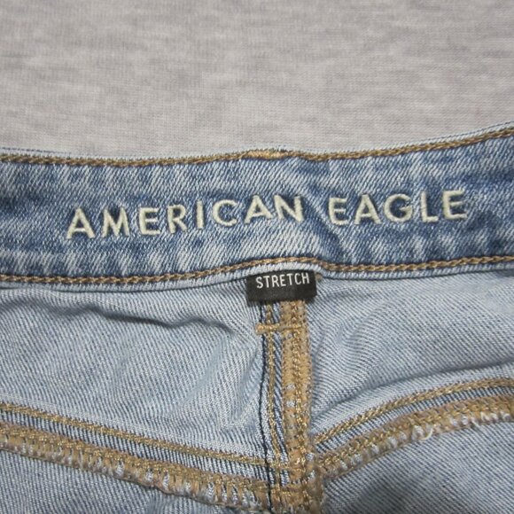 American Eagle Mom Jeans Women's Size 4R ( 26x27) Blue Mid-Rise Denim Stretch - Picture 3 of 16